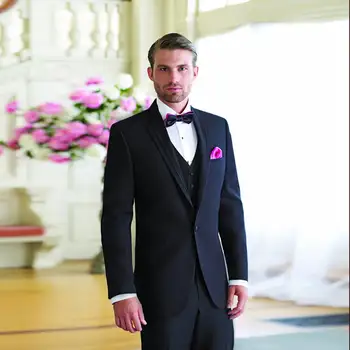 

Black man suit for business classic jacket slim fit male man elegant blazer custom smart casual tuxedos 3 piece for wedding
