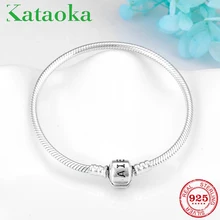 Высокое качество подлинные 925 пробы Серебряные Оригинальные гибкие женские браслеты Цепочка Из змеиных костей модные ювелирные изделия горячая распродажа