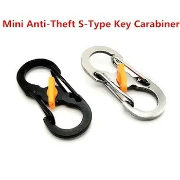 

100Pcs/lot Mini-fastener 8-shape Lock Anti-theft S-fastener Anti-dropping Metal Key Fastener Outdoor Camping Equipment A2096YPB