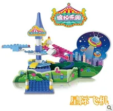 WL5004 Universal spaceship Clockwork Music Box 3D Building block sets Toys for Girls Educational DIY Bricks Toys