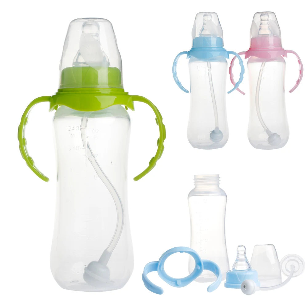 1 шт. 240 мл Стандартный горлышком Антиколиковая по беременности и родам ребенок младенец молоко соска для кормления Бутылка с жидкостью