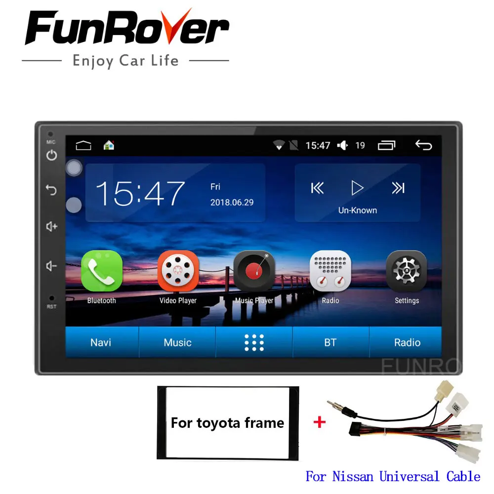 

Funrover 7 inch Android 8.0 2 din universal car dvd player For Toyota universal radio gps navigation stereo player autoradio RDS