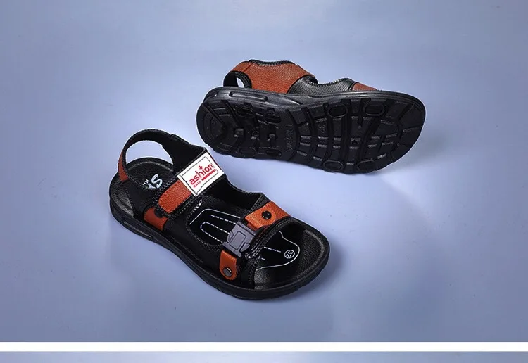 Летние сандалии для маленьких мальчиков; Детские пляжные сандалии с резиновой подошвой; нескользящая детская обувь; спортивная обувь для путешествий; EU7.5-12; Повседневная модная обувь
