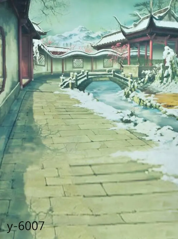 5x7ft Chinese Traditional Palace Building Snow Winter Photography Backdrops Photo Props Studio Background | Электроника