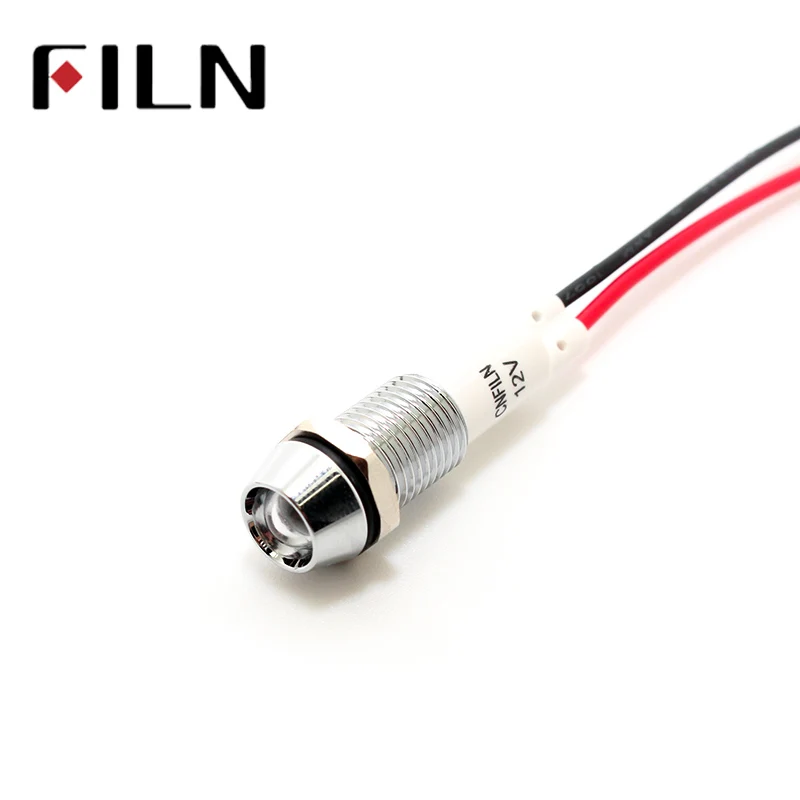 10mm Red Yellow Blue Green LED Metal Indicator Light Waterproof IP67 Signal Lamp 3V 5V 6V 9V 12V 24V 110V 220V  White Pilot Seal (2)