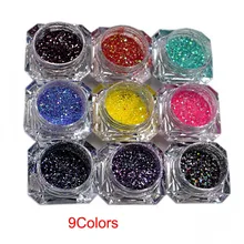 1 Набор/9 коробок 9 разных цветов блестки-переливающиеся блестки-микс Размер голографические массивные блестки микс-крафт-блеск для ногтей