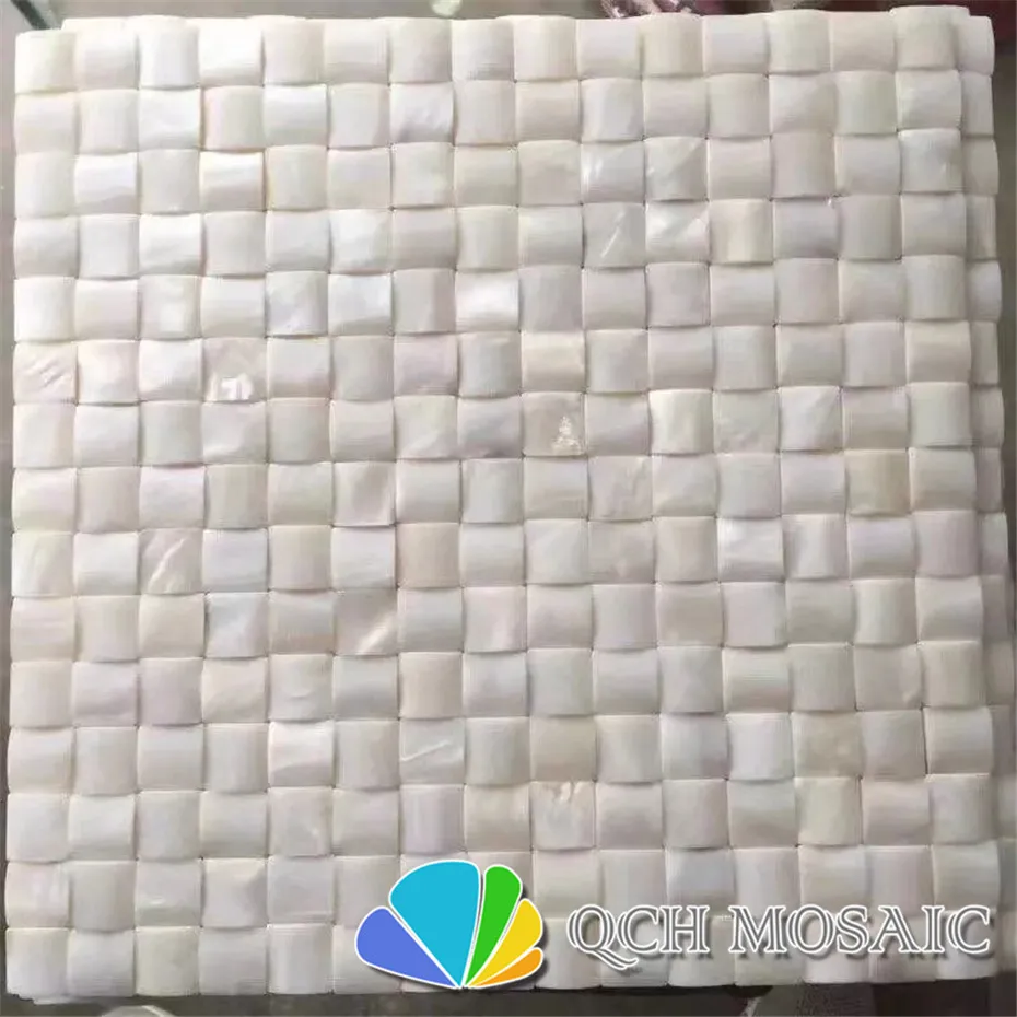 

Freshwater shell white mother of pearl mosaic tile for backsplash and bathroom wall tile 11 square feet/lot convex pattern