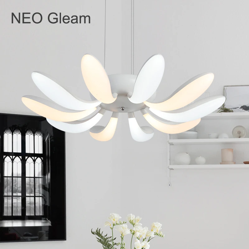 

NEO Gleam White Color Led Hanging Pendant Chandeliers For Living Dining Room Kitchen Modern Led Chandelier Fixture Free Shipping