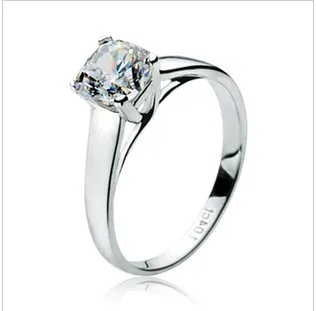 

Luxury Quality 1Ct Cushion Cut Simulate Diamond Ring Solid 18K 750 White Gold Jewelry Mermaid Wedding Engagement Marriage Ring