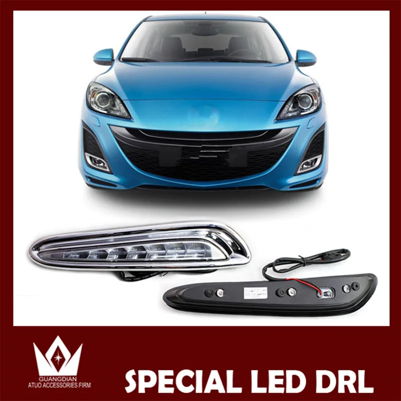 

Tcart High Quality 1Set Car Accessories Car LED Daytime Running Lights White DRL Auto Headlights For Mazda 3 2010 2011 2012 2013