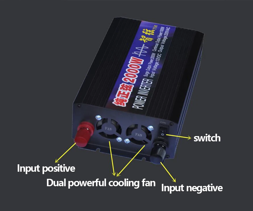 SUNYIMA Чистая синусоида Инвертор 1000W DC12V/24 V к AC220V 50HZ усилитель конвертера напряжения