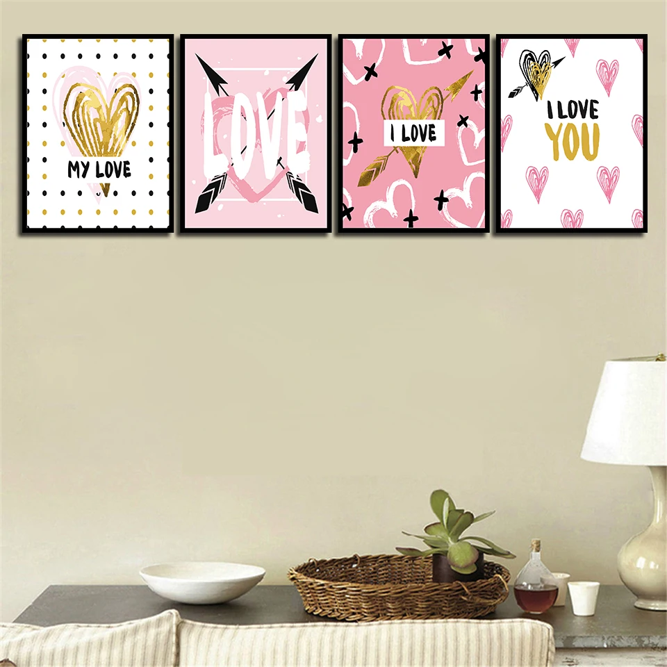 

Домашний Декор, живопись, современный скандинавский простой мультяшный узор любви, милая мечта, космос, настенное искусство для гостиной, постер, холст без рамки