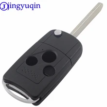 jingyuqin 3 Buttons Modified Blade Folding Car Key Shell Flip Remote Car Key Case For Honda Accord Fit Flip Car Key Cover