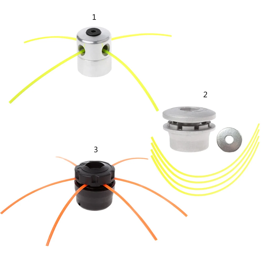 Алюминиевая Головка триммера травы с 4 нейлоновые шнуры Головка триммера для стриммера