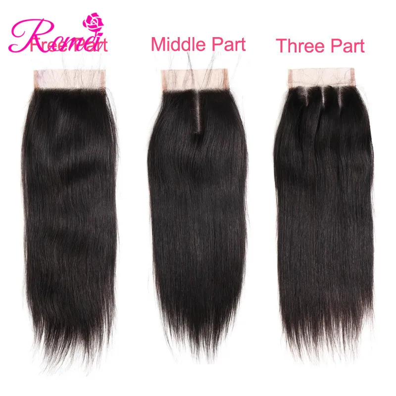 Rcmei Brazilian Straight Human Hair Bundle with Closure 3 Bundles With Closure Natural Black Color Non Remy Human Hair Extension Rcmei Brazilian Straight Human Hair Bundle with Closure 3 Bundles With Closure Natural Black Color Non Remy Human Hair Extension