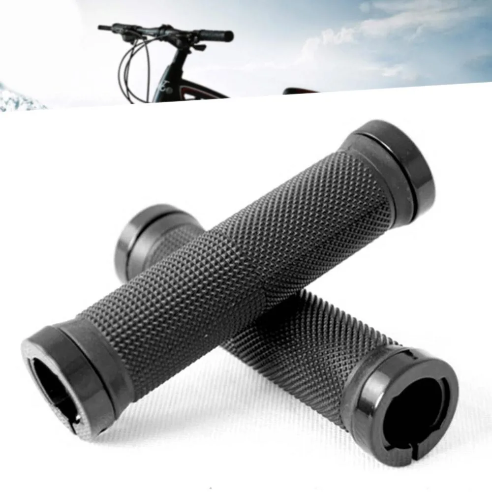 Bike Accessories 1 Pair Lock-on Nonslip Rubber Bike Bicycle Cycling Road Bike Mountain Bike Soft Rubber Handle Bar Grip Black