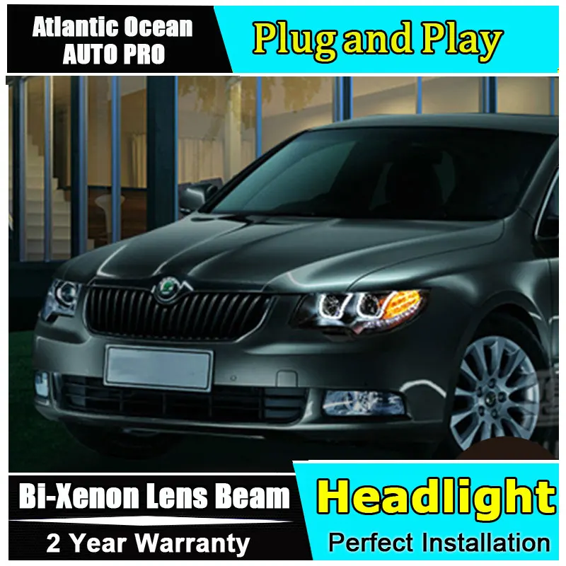 Car Styling LED Head Lamp for Skoda Superb headlights 2009 2014 Superb