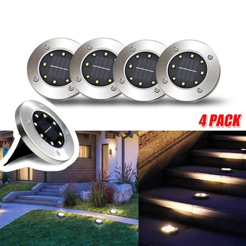 

Outdoor Solar Ground Lights Led Garden Lamp Disk Warm White In-ground Led Lighting For Lawn Yard Garden Decoration