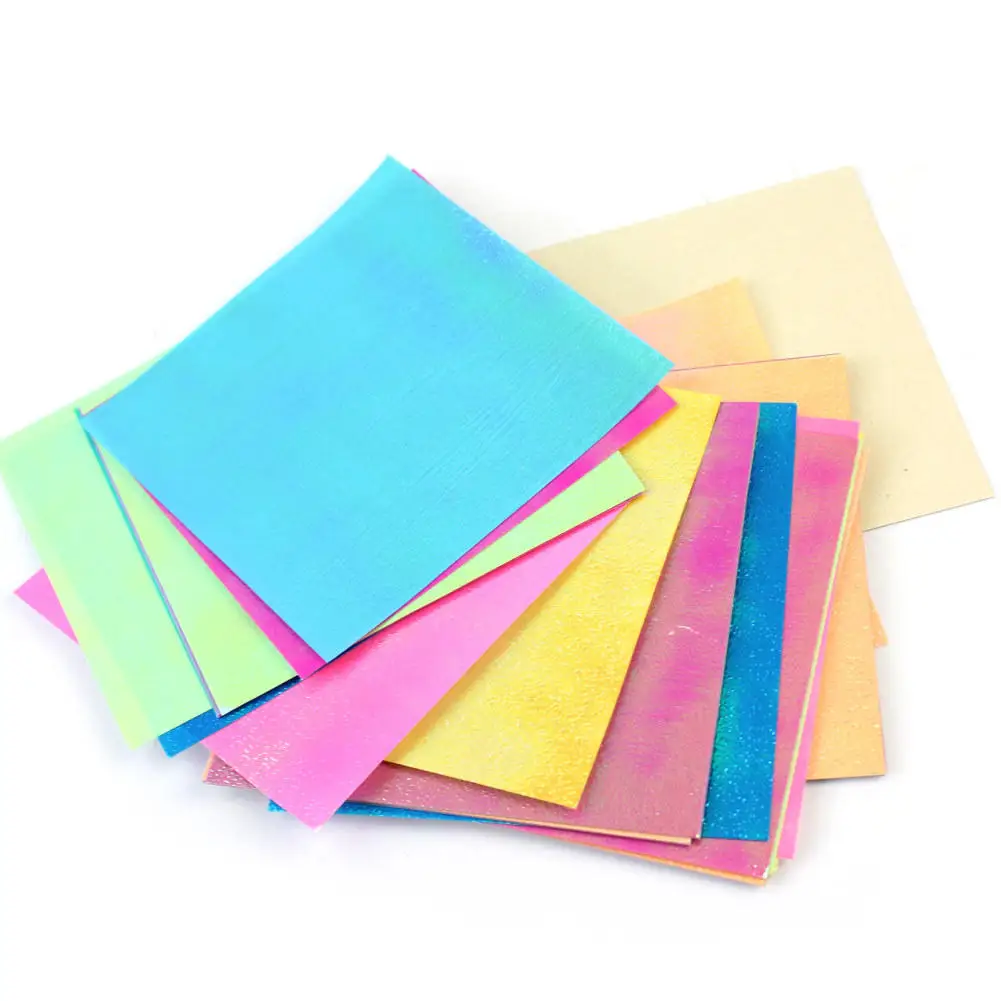40 Stks Bling Kleurrijke Fonkelende Origami Vouwen Papier Voor Lucky Vogel Boot Rose Ster Dier Diy Vierkante Origami Papier 95x95mm In 40 Stks Bling