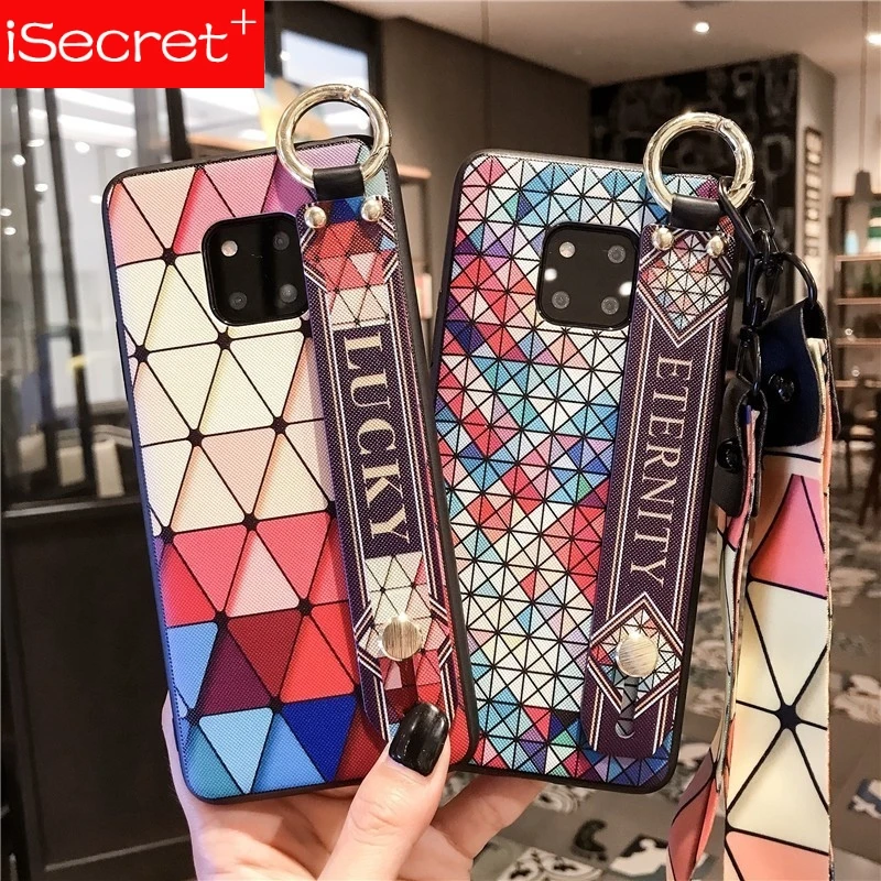 Чехол Lingge с ремешком на запястье для мобильного телефона Huawei Honor 10 Lite 8X Mate 20 20X P20 P30
