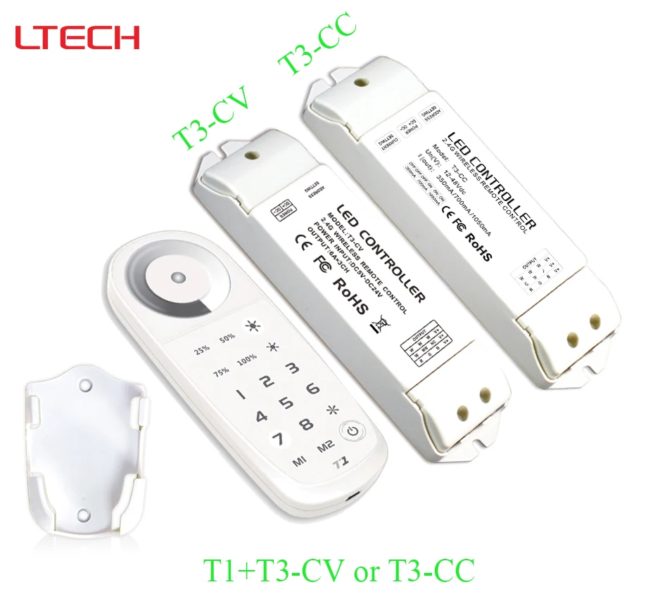 

T1 2.4G Sync or zone control led touch dimmer remote+T3-CV or T3-CC receiving led controller