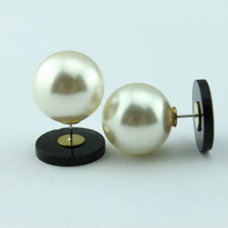 Acrylic Monogram Pearl Double Sided Earrings for Women ZWPON New  Blank Fashion Studs Jewelry