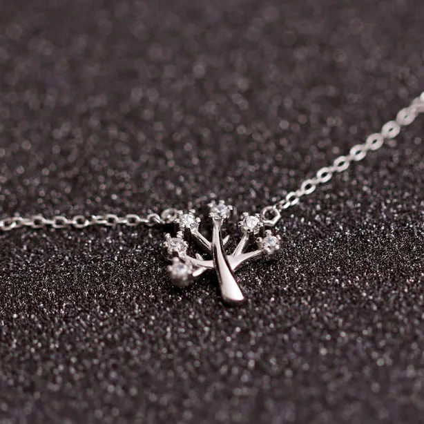 wishing tree fashion jewelry 100% 925 sterling silver necklace pendant chain clavicle fashion gift NK050