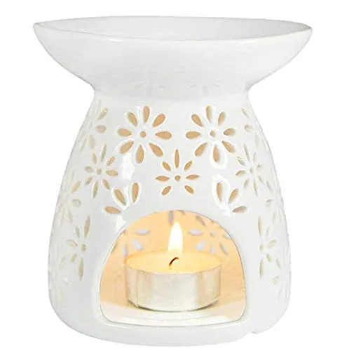 

Mini Ceramic Aroma Essential Oil Lamp Hollowing Candle Furnace Essential Oil Furnace Incense Burners Home Furnishing Decoration