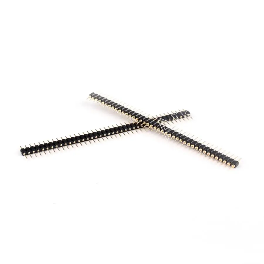 

Areyourshop Single Row 40Pin Male 2.54mm Straight Pin Header Round Hole RoHS Gold Plated 100PCS High Quality Pin Connectors