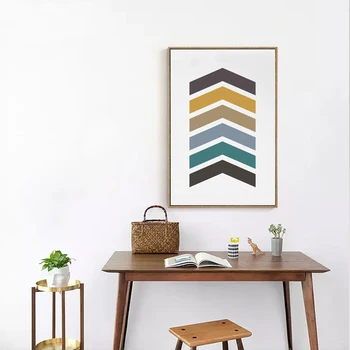 

SURE LIFE Abstract Chevron Arrow Canvas Painting Multi Colors Posters Print Nordic Wall Art for Picture for Kids Room Home Decor