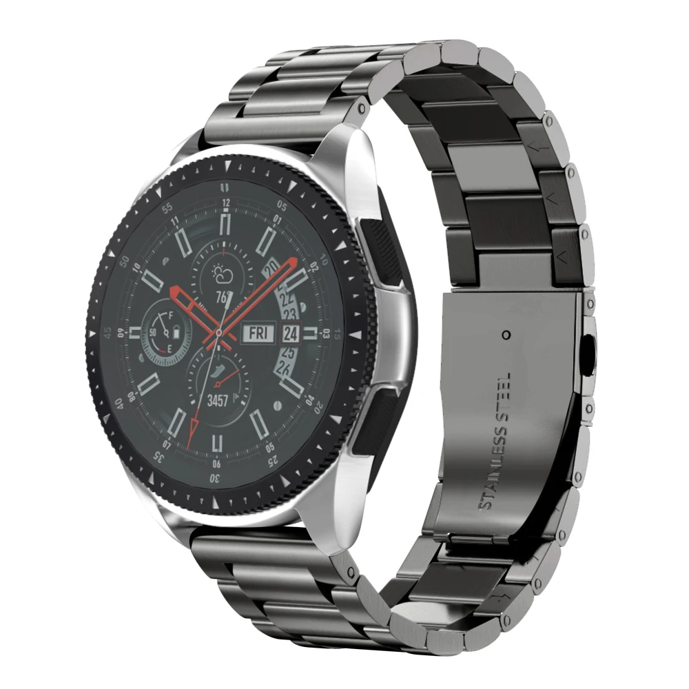  Style Three Link Steel Watch Band For Samsung Gear Sport Stainless Steel Metal Strap For Samsung Gear S2 S3 Classic for People