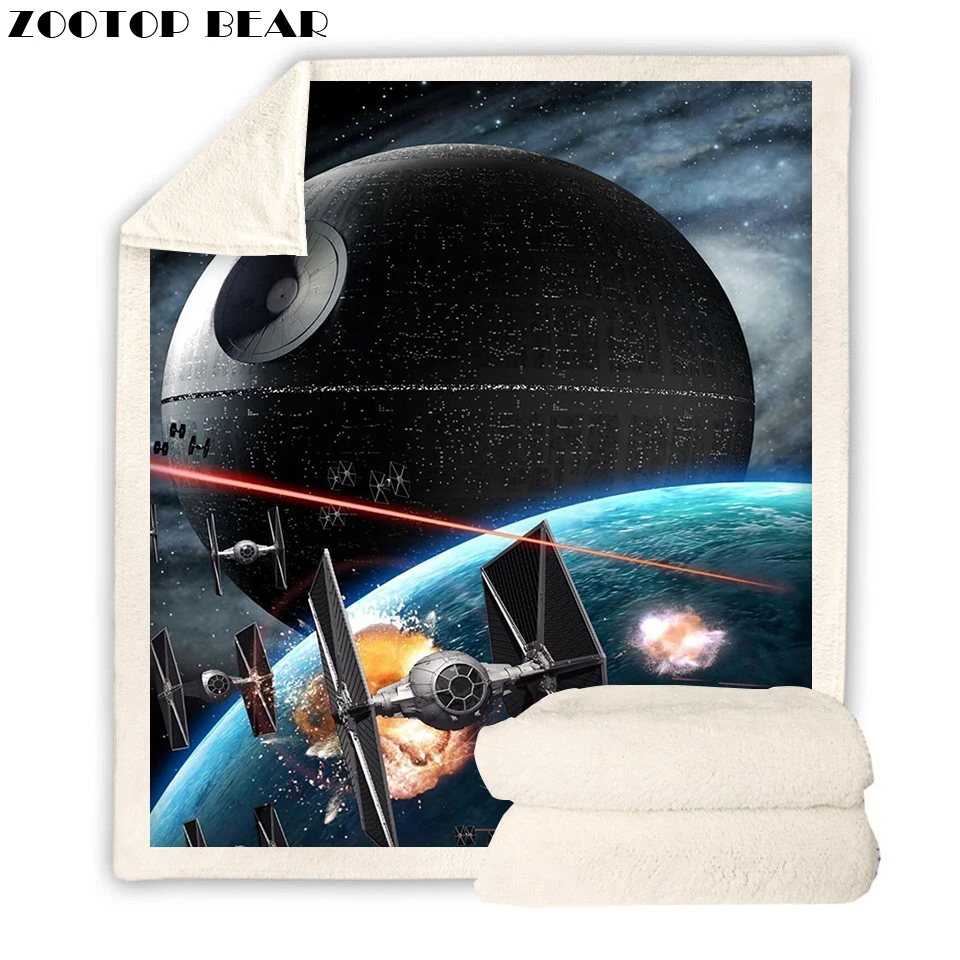 

Star Wars Science Fiction Blanket 3D Printed Sherpa Fleece Microfiber Bedspread Blanket Spacecraft Throw Blanket Drop Shipping