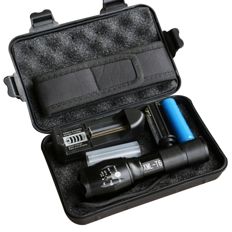 

LED Police Flashlight CREE XML-T6 Focus Adjustable Zoomable Aluminum Lanterna 5 Modes Torch Waterproof AAA 18650 Portable Light