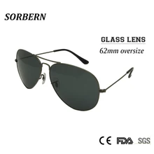 Sorbern 62 мм пилот негабаритных солнцезащитных очков es мужские стеклянные линзы солнцезащитные очки для мужчин Google очки Оттенки для мужчин стекло es oculos masculino