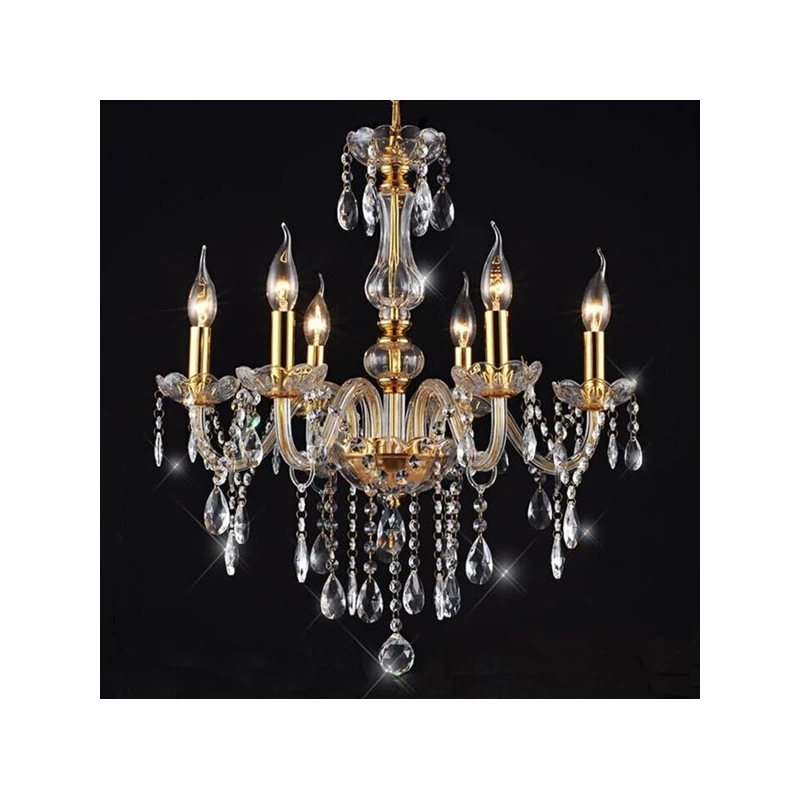 6 lights Vintage Luster Crystal chandelier lighting lamp lights For Foyer Dining Room Restaurant Decoration luminaire