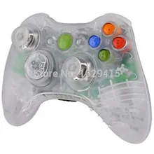 Custom Clear Transparent Wireless Controller Shell and Full Buttons Housing Case for Microsoft XBox 360 Joysticks Gaming Parts