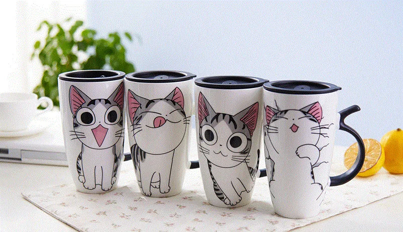 Горячая Распродажа 600 мл мультфильм творческий кошка кружка с крышкой для чая кофе фарфоровая чашка перемещения большой Ёмкость керамической хороший подарки стакан