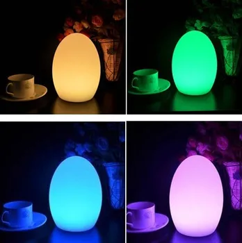 

Free Shipping Colorful LED Egg bar table lamp Break-resistant, rechargeable LED glowing lighted egg night light for Christmas