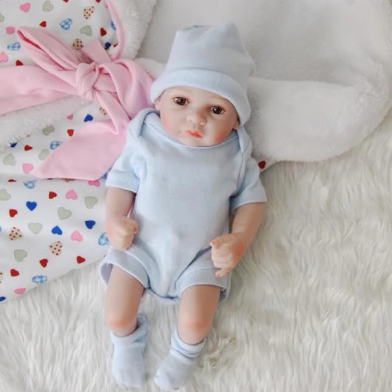 

Reborn New Baby Doll Blue Lovely Infant Dolls Kids Girl Lovely 33 Cm Stuffed Silicone Bebe Adorable Children Toys Gift Vt028
