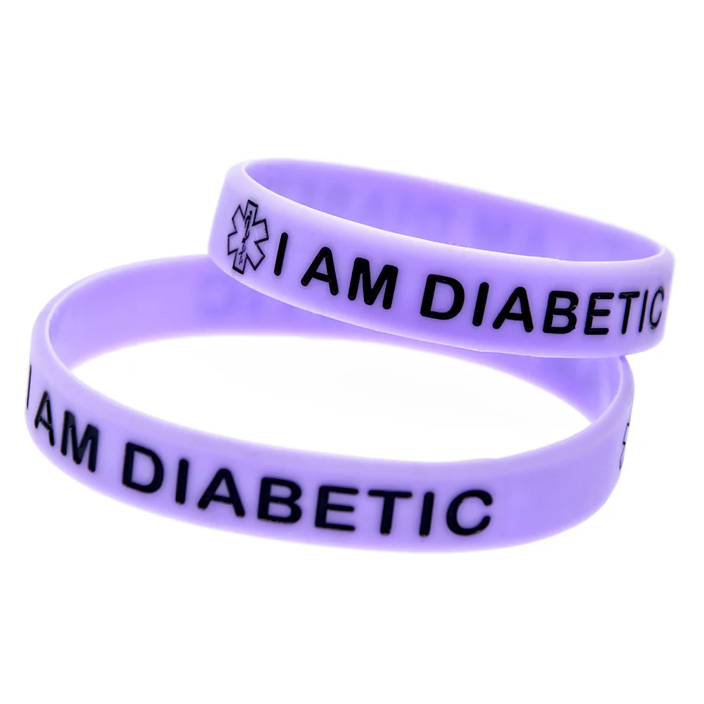 OBH 1 шт. Debossed I am Diabetic силиконовый браслет для экстренной ситуации