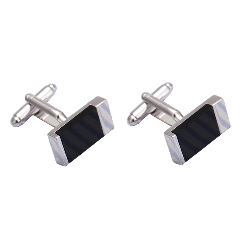 

Vagula New Black Stone Square Cufflinks Luxury Cuff links Wedding Men's cufflinks French Shirt Cuff link 10182