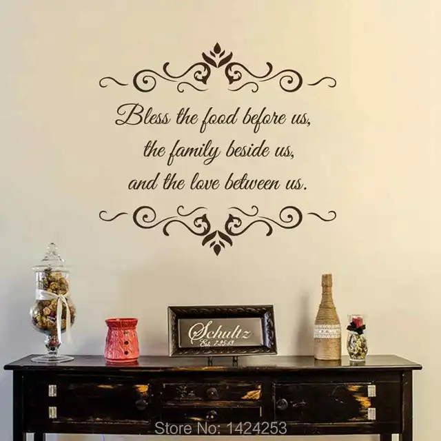 online shop battoo kitchen large wall decals - bless the food before