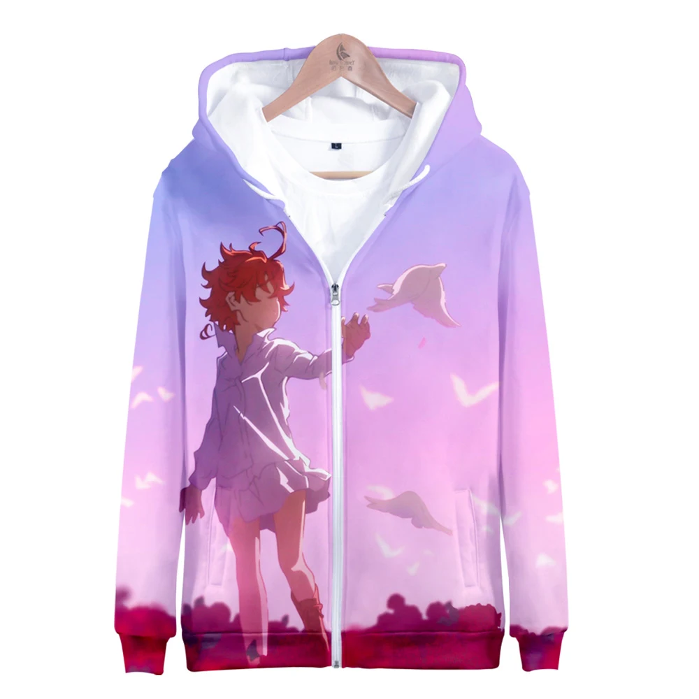 

The Promised Neverland Emma autumn and winter Zipper hooded sweatshirt unisex parent-child kingdom hearts couple love