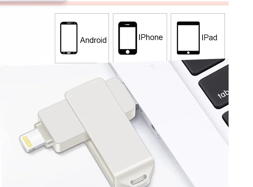 card reader Pendrive USB Flash Drive Metal Memory Stick For iPhone Android PC 258G 128GB 32G 64G