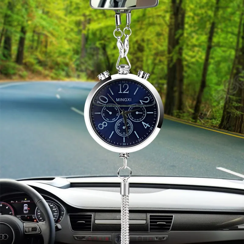 

NEW Auto Rearview Mirror Clock Ornament Perfume Refill Storage Car Decoration Hanging Pendant Car-styling Interior Accessories