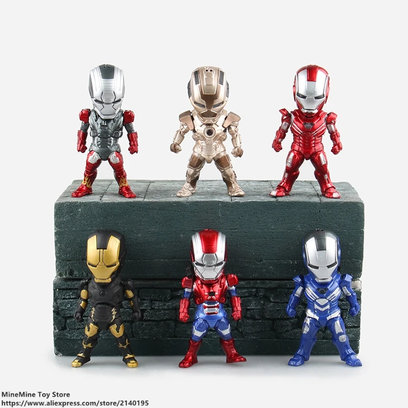 ZXZ Marvel Мстители Железный человек 3 6 шт./компл. 10 см фигурку коллекция украшений