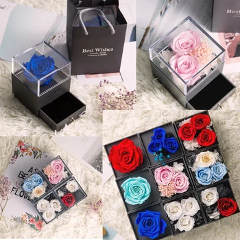 

Present The Beauty and Beast Rose Romantic Valentine's Day Gifts Eternal Exclusive Rose in Glass Dome Birthday Gift Mother Day