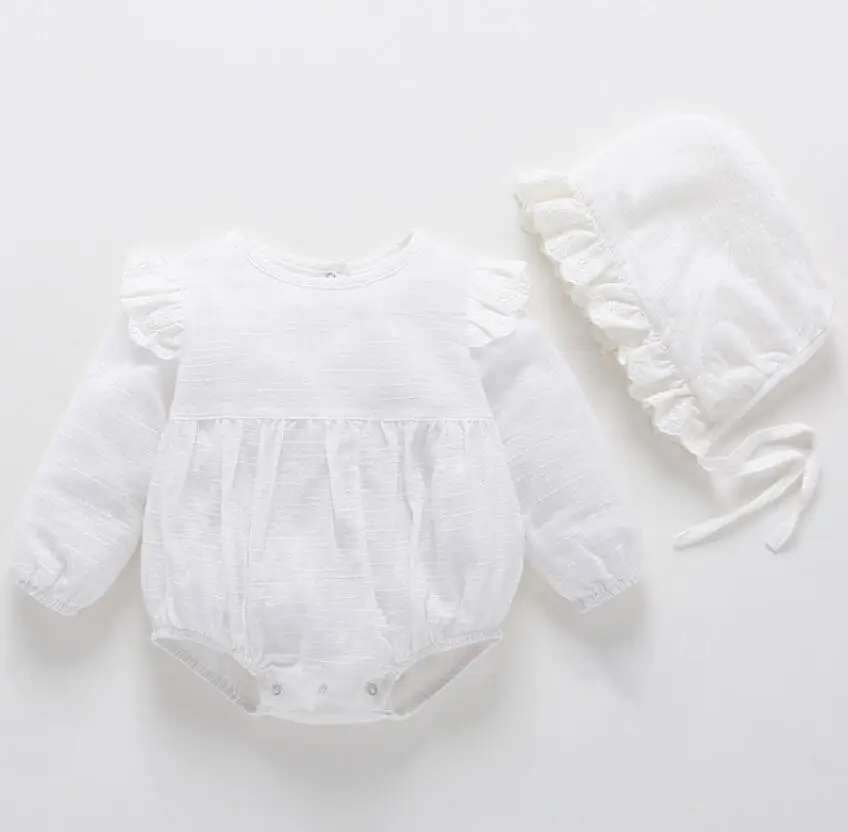 

1 set bodysuit for baby girls twins girls cotton bodysuit & hat holiday party baby photo shooting clothes baby shower gift