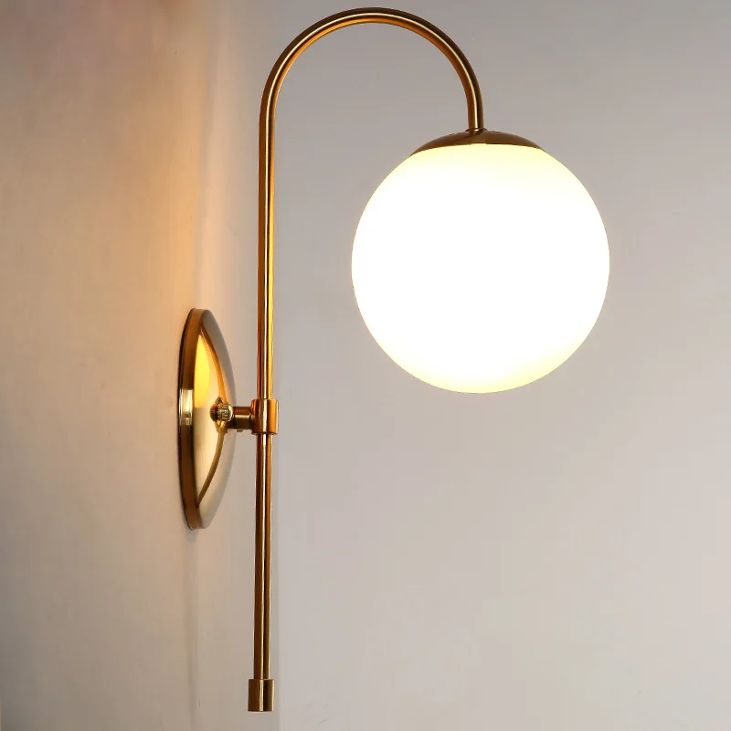 Современный скандинавский минималистичный современный стеклянный настенный светильник для гостиной, ресторана, спальни, прихожей, креативная модная настенная лампа