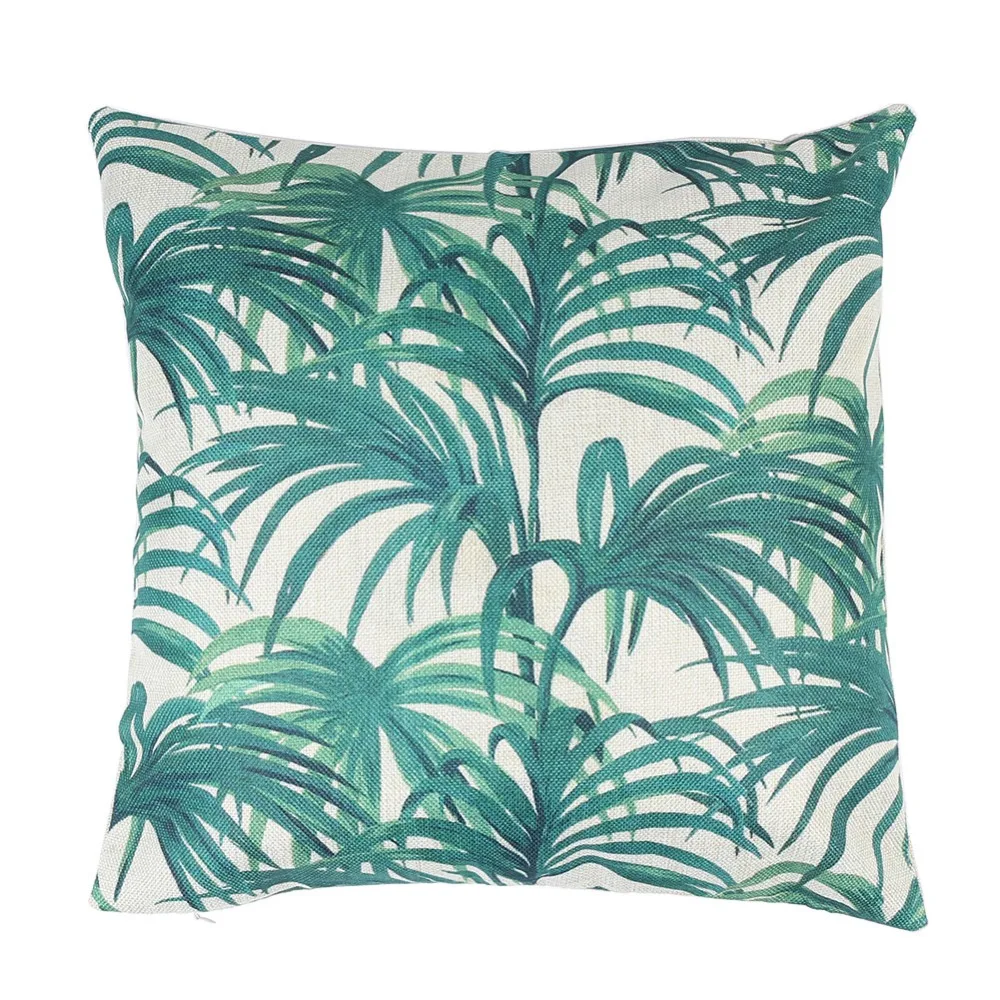

1Pcs Comfortable Green Leaf Home Decoration Cushion Cover Pillow Case Linen Pillowcase Home Seat Decor 45cm*45cm Wholsale